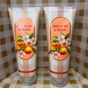 NEW B&BW (2) Pretty As A Peach Body Creams, 48 hour moisture
